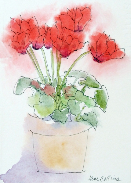 RED CYCLAMEN by Jane Wallor Collins