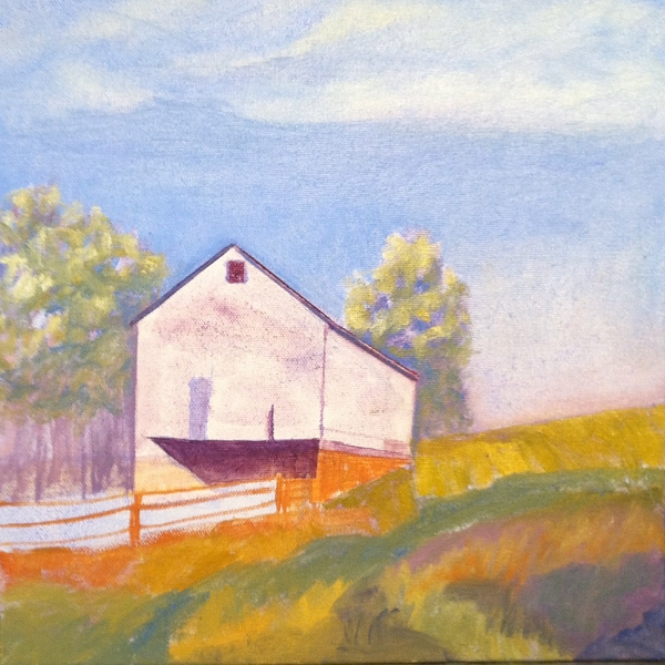 BARN ON A ROCKY HILLSIDE by Jane Wallor Collins
