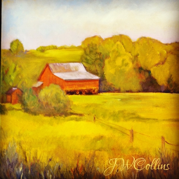 BARN WITH SHED ROOF by Jane Wallor Collins