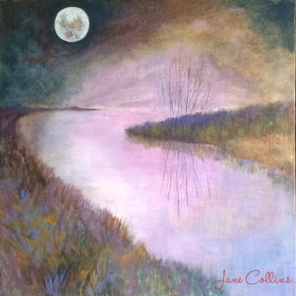 FULL MOON WITH CLOUDS by Jane Wallor Collins