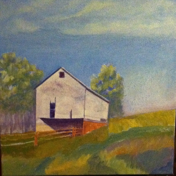 BARN ON A ROCKY HILLSIDE by Jane Wallor Collins