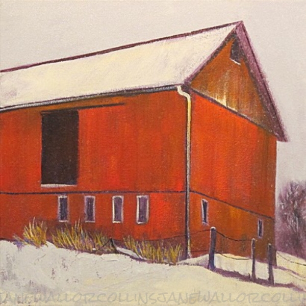 BARN IN WINTER by Jane Wallor Collins