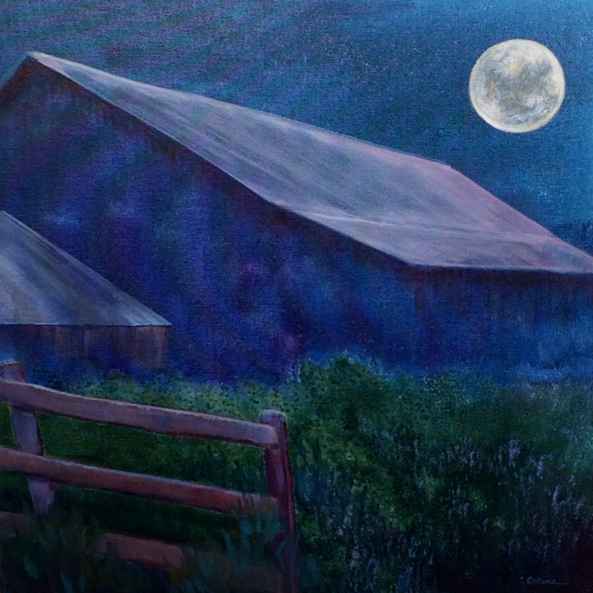 BARN BY FULL MOON by Jane Wallor Collins