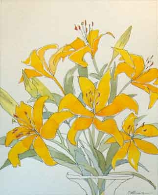 GOLDEN LILIES PRINT by Jane Wallor Collins